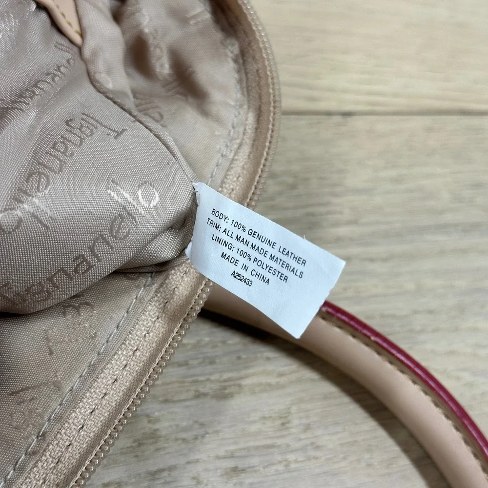 Tignanello Satchel Handbag White Pink Green Floral Leather Cottagecore Y2K Purse